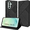 Bemoloon RFID Custodia per Samsung Galaxy S26 FE Nero | Geometria S26 FE/SM-S741B/DS 2026 Cover, Chiusura Magnetica con Tasche per Carte