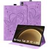 Auslbin Custodia compatibile con Samsung Galaxy Tab S9 FE Plus 12.4 Cover, Pelle Goffrata Farfalla PU con Funzione di Supporto, Tab Cover per Tab S9 FE+/SM-X610, Viola