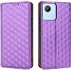 Generico DayQiQiPu Cover per Realme C30/Realme C30s (6,5 Pollici) Custodia in pelle PU con Motivo a cubi 3D Chiusura Magnetica Caso portafoglio a conchiglia con supporto, Viola