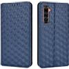 Generico DayQiQiPu Cover per Realme X50 Pro 5G RMX2075 (6,44 Pollici) Custodia in pelle PU con Motivo a cubi 3D Chiusura Magnetica Caso portafoglio a conchiglia con supporto, Blu