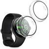 kwmobile 2x Custodia Rigida Smartwatch Compatibile con Google Pixel Watch 3 45mm Cover - Case Vetro Temperato Orologio Fitness - trasparente
