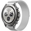GIOPUEY 22mm Cinturini Magnetica Compatibile con Mibro Watch GS Explorer/Explorer S, Cinturino in Acciaio Inossidabile Intrecciato [Magnetico] - Silver
