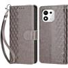 KENHONER Custodia per Honor 600 Smart 5G Cover, Grigio | Portafoglio in Pelle PU Retro, Antiurto Flip, Slot per Schede, Funzione Stand, Chiusura Magnetica