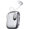 fesoklaf Cuffia Bluetooth retrattile con clip, auricolare stereo V6.0 con doppia cancellazione del rumore, display a LED, tempo di conversazione 90 ore, vivavoce per sport, lavoro, guida (argento)