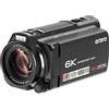 ORDRO Videocamera 6K 64MP con zoom ottico 12x, Wi-Fi, webcam vlog | Foto 6K Ultra HD e 64MP, zoom ottico 12x, slow motion, time-lapse, preregistrazione e registrazione in loop