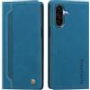 rongki Custodia per Samsung Galaxy A26, Cover in Pelle Sintetica Portafoglio con Slot per Carte, Supporto, Chiusura Magnetica, Antiurto Case per Samsung A26, Azzurro