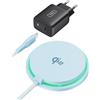 INIU Wireless Charger Azzurro, 15W Certificato Qi2 Magnetic Caricatore Senza Fili per iPhone 16 Pro, 15, 14, 13, 12 Plus & AirPods Pro 4/3/2 - Cavo USB-C e Adattatore Inclusi