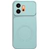YUECXIN Cover per HONOR 600 5G, Custodia Magnetica in Pelle Vegana Morbida al Tatto, Case Sottile Antiurto e Anti-Impronte con Protezione Fotocamera, Ciano