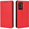 Generico DayQiQiPu Cover per Realme GT2 RMX3311 (6,62 Pollici) Custodia in pelle PU con Motivo a cubi 3D Chiusura Magnetica Caso portafoglio a conchiglia con supporto, Rosso