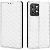 Generico DayQiQiPu Cover per Realme GT2 Pro RMX3301, RMX3300 (6,7 Pollici) Custodia in pelle PU con Motivo a cubi 3D Chiusura Magnetica Caso portafoglio a conchiglia con supporto, Argento