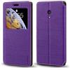 Shantime Custodia in pelle con finestra per Nokia 235 4G 2nd 2026 - Viola | 2.8 Elegante cover magnetica invisibile con finestra trasparente, fessura per carte e supporto