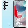 OUKITEL C68 Smartphone Android 15-16(4+12) GB RAM + 128GB ROM/TF 1TB, 7,2 HD+ 120Hz Octa-Core Callulare, Batteria 6000mAh, 64MP+8MP Fotocamera,GPS/OTG/Dual SIM 4G Blu