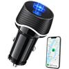 Caijin Powerbank per auto (porte USB-A/C) con funzione di ricarica 2 in 1 e funzione anti-smarrimento, compatibile con sistemi Android e Apple (nero, iOS)