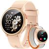 aeac Smartwatch da donna rotondo, 1,27, con funzione telefono/Whatsapp, orologio da donna con cardiofrequenzimetro, monitoraggio del sonno, contapassi, 120 modalità sportive, impermeabile fino a 3