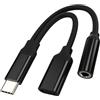 Kefiany USB C Jack 3,5 mm Adattatore di ricarica rapida separatore DAC Audio per Apple per iPhone 15 Pro Max per iPad per Apple per iPod C connettore AUX compatibile con Samsung