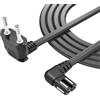 Superer Cavo di Alimentazione TV C7 3 Metri Spina EU 90° - Nero | Compatibile con Samsung, LG, Sony, per Hisense, Panasonic, per Philips, TCL Roku, TV LCD, LED, Smart TV e 4K