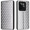 Generico DayQiQiPu Cover per Realme GT 7 Pro RMX5010, RMX5011 (6,78 Pollici) Custodia in pelle PU con Motivo a cubi 3D Chiusura Magnetica Caso portafoglio a conchiglia con supporto, Argento