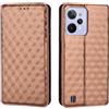 Generico DayQiQiPu Cover per Realme C31 RMX3501 (6,5 Pollici) Custodia in pelle PU con Motivo a cubi 3D Chiusura Magnetica Caso portafoglio a conchiglia con supporto, Marrone