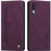 rongki Custodia per Samsung Galaxy A50/A30S/A50S, Cover in Pelle Sintetica Portafoglio con Slot per Carte, Supporto, Chiusura Magnetica, Antiurto Case per Samsung A50/A30S/A50S, Viola