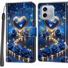 PHINIENLAND Cover per Honor 600 Lite / 500 Smart custodia portafoglio Cuore | 3 scomparti carte, 1 tasca banconote, Chiusura magnetica, Supporto, Pelle PU flip cover per Honor 600 Lite