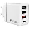 Verbatim Caricatore da parete 30W CHR-30EU2 USB-C, multicolore, 66 g, spina europea, protezione da sovratensioni, 1 porta USB-C, 30 W, stile minimalista