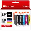 JINTUM 580 581 Cartucce compatibili per Canon PGI-580XXL CLI-581XXL Confezione da 5 per Pixma TR8550 TS705a TS6350a TS8350 TS9550 TS705 TS6150 TS6350 TS6250 TS8150 TS8151 TS81 2 TS822 50 TS8251