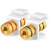 TNP Products TNP Inserto Keystone Banana Jack (Set da 2) - Connettore a Banana per Altoparlanti Stereo, Postazione a Vite Femmina Snap-In per Pannello Presa da Parete, 2 Canali Nero + Rosso