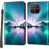 Salanheo Cover per Xiaomi 17T Pro, Ocean Aurora | Portacarte, Chiusura Magnetica, Flip Case, Antiurto Custodia, Funzione Stand