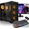 AURUMPC Aurum Completo PC Gaming Ryzen 7 5700 - 27" Schermo - Nvidia GeForce RTX5060Ti 8GB - 32GB DDR4 - 1TB M.2 SSD - Windows 11 - Tastiera/Mouse - pc da gaming