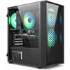 STGSivir PC Gaming Fisso, Core i7-8700, RTX 3050 6G, 16G DDR4, 512G SSD | Computer Gaming per Streaming, Editing Video, Compiti, fino a 4.6 GHz, WiFi 6, BT 5.2, 4K,HDMI,Win11 Pro, Case ARGB,Nero