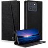 laddutoi Cover per Motorola Moto G86 5G, Antiurto Flip Case, Nero | Custodia in Pelle PU, Slot per Scheda, Supporto Stand, Magnetica, Libro Portafoglio, Wallet Cover per Moto G86 6.67" 2025