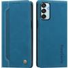 rongki Custodia per Samsung Galaxy M52, Cover in Pelle Sintetica Portafoglio con Slot per Carte, Supporto, Chiusura Magnetica, Antiurto Case per Samsung Galaxy M52, Azzurro