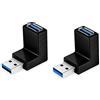 EasyULT Adattatore USB 3.0 90 Gradi da Maschio a Femmina, Combinato Giunto Verticale su e Giù Connettore Accoppiatore, USB Tipo A Accoppiatore Alta velocità 5 Gbps, 2PCS