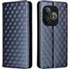Generico DayQiQiPu Cover per Realme GT 6/6T RMX3911, RMX3921 (6,78 Pollici) Custodia in pelle PU con Motivo a cubi 3D Chiusura Magnetica Caso portafoglio a conchiglia con supporto, Blu