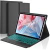 FOGARI Custodia universale per tablet touchpad per tastiera da 9/10/10.1/10.2/10.3/10.5/10.6/11, tastiera retroilluminata BT ricaricabile, con cinturino elasticizzato, per Android, iOS 9-11