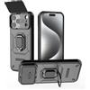 ESHUYI Cover per iPhone 18 Pro Max / 17 Pro Max con Custodia Fotocamera | Custodia antiurto con supporto ad anello, compatibile con supporti magnetici per auto, Nero