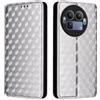 Generico DayQiQiPu Cover per Realme GT 8 Pro RMX5210 (6,79 Pollici) Custodia in pelle PU con Motivo a cubi 3D Chiusura Magnetica Caso portafoglio a conchiglia con supporto, Argento