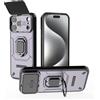 ESHUYI Cover per iPhone 18 Pro Max / 17 Pro Max con Custodia Fotocamera | Custodia antiurto con supporto ad anello, compatibile con supporti magnetici per auto, Viola