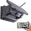 HUAJUN Solar Telecamera Retromarcia Wireless WiFi con 9600 mAh Batteria | Telecamera Posteriore per Auto, HD 1080P Visione Notturna, Base Magnetica per Camion, Camper, Furgone, Rimorchio