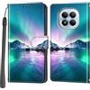 PHINIENLAND Cover per Xiaomi Redmi Note 15 Pro 5G custodia portafoglio Aurora | 3 scomparti carte, 1 tasca banconote, Chiusura magnetica, Supporto, Pelle PU flip cover per Redmi Note 15 Pro