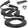 Itramax Cavo Prolunga Piatto 12V DC 6M/20FT 2 Pezzi 5,5mmx2,1mm Connettore | DC5521 Maschio a Femmina Spinotto Barrel Cavo Alimentazione per Telecamera CCTV IP,eufy,TP-Link Tapo,Ring,DVR,NVR,Router,Nero