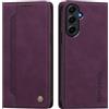 rongki Custodia per Samsung Galaxy A55 5G, Cover in Pelle Sintetica Portafoglio con Slot per Carte, Supporto, Chiusura Magnetica, Antiurto Case per Samsung A55 5G, Viola