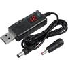 Xevtrak Cavo elevatore 5 V 9 V 12 V, cavo USB a DC 9 V 12 V con display LED di tensione, convertitore di tensione USB e interruttore 9 V 12 V per router, adattatore USB 9 V per macchina fotografica