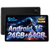 Laptok Tablet 10 Pollici Android 16, 24GB RAM, 64GB ROM, 1TB TF, WiFi 6, 6000mAh | 5MP+8MP, Bluetooth 5.4, GMS, OTG, Type-C, Face ID, IPS 1280×800, Tablet 2026