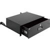 Tecmojo 3U Cassetto Rack, Montaggio su Rack da 19 Pollici, Chiudibile a Chiave con Supporto Posteriore, Portata 10kg, con Aperture per l'Ingresso e la Gestione dei Cavi, Nero