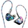 HiFiGo JUZEAR x Z Reviews Defiant Gaming IEM, driver ibrido 1DD+3BA in-ear, auricolari cablati HiFi, cuffie a 3 vie morbide e 3 canali sonori smorzati, cavo rimovibile a 2 poli, 3,5/4,4 mm