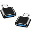 iJiGui Adattatore USB C a USB 2.0 (2 Pezzi), Adattatore Tipo C a USB-A OTG Connettore, per MacBook PRO 2019/2018, Samsung Galaxy, Google Pixel Nexus (Nero)