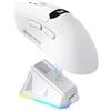 AJAZZ A.JAZZ x Magic-Refiner R1 Mouse Gaming con base di ricarica magnetica | Bluetooth/2.4G Wireless/Cablato,Mouse con schermo display,Risoluzione fino a 25000 DPI,Sensore gaming PixArt PAW3311