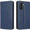 Generico DayQiQiPu Cover per Realme C33 RMX3624 (6,5 Pollici) Custodia in pelle PU con Motivo a cubi 3D Chiusura Magnetica Caso portafoglio a conchiglia con supporto, Blu