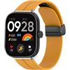 MELEJIA Cinturino Magnetico per Xiaomi Redmi Watch 6 Lite/Watch 6/Watch 5/Smart Band 10 Pro/9 Pro/Band 8 Pro, Ricambio Cinturino, Regolabile Silicone Cinturini, Chiusura Magnetica Sicura-Giallo